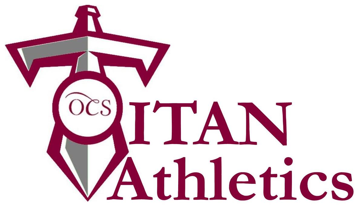 Logo featuring a sword and the words 'OCS TITAN Athletics'.