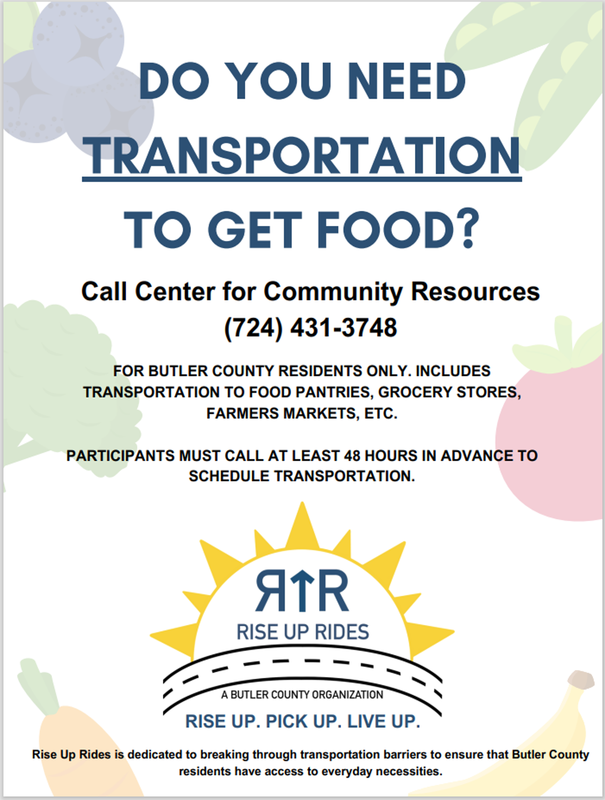 flyer containing information about receiving transportation as noted in text