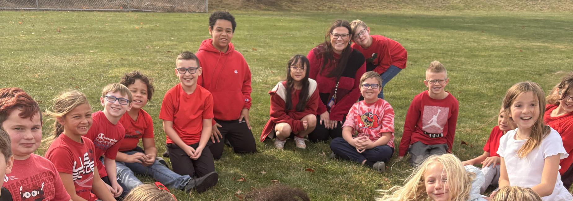 Kids sitting on playground