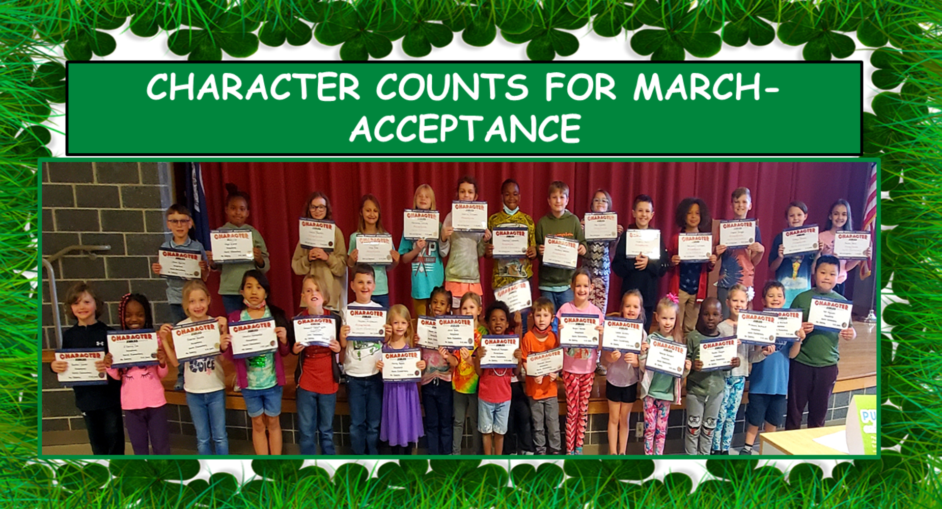 Character Counts for March was Acceptance!