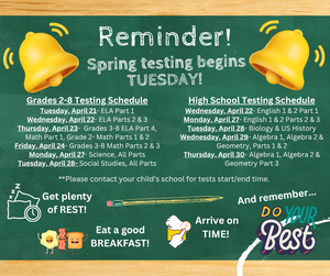 TCAP & EOC Testing Schedule