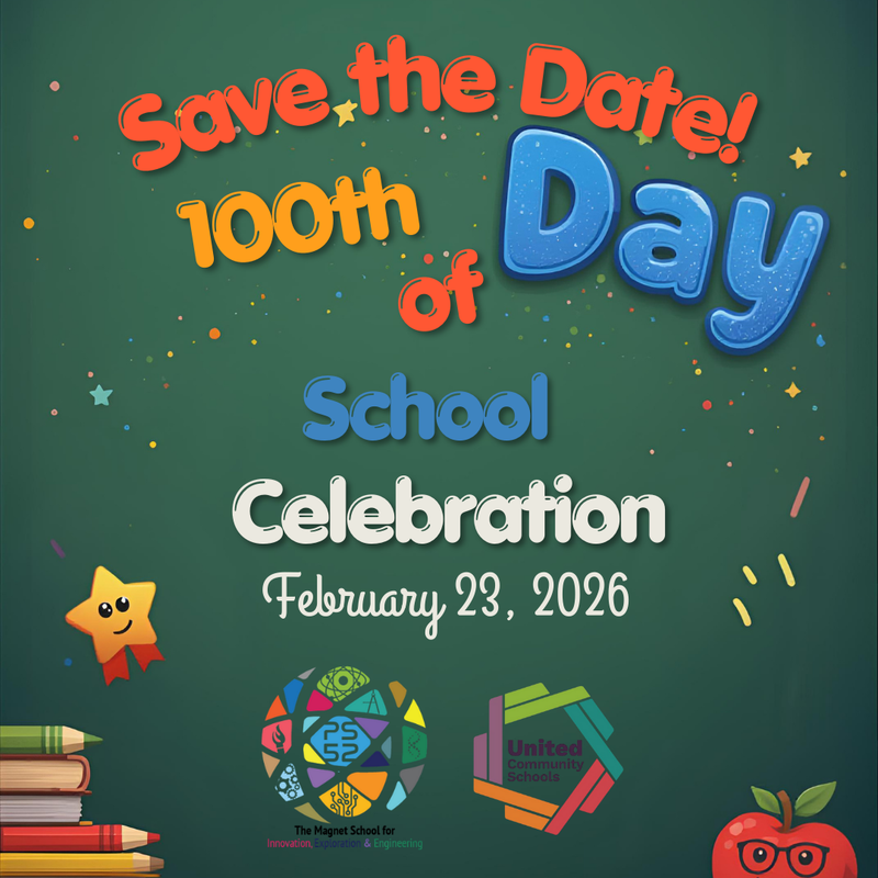chalkboard background on save the date post for 100th day of school