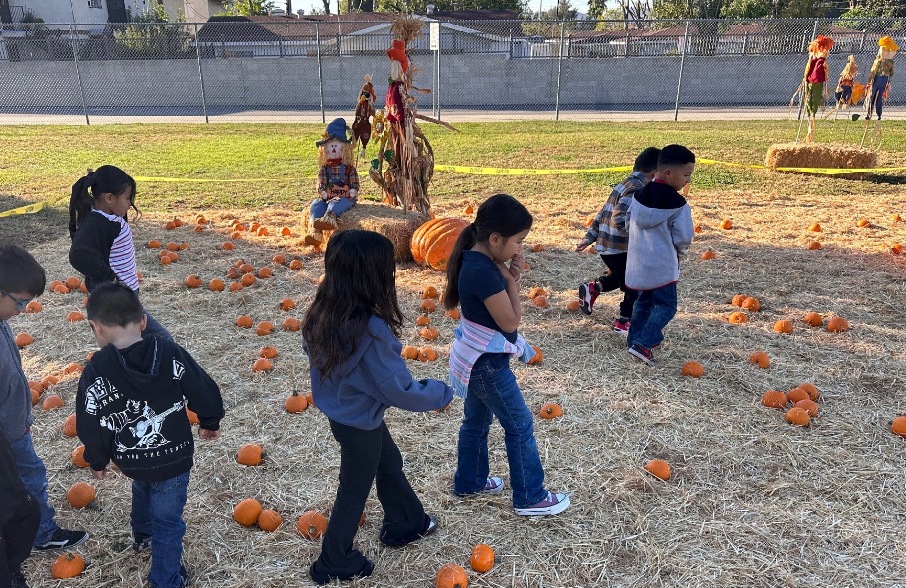 Another School, More Pumpkin Patch Fun! Lopez ES students at the pumpkin patch are having fun picking pumpkins and learning about pumpkins.