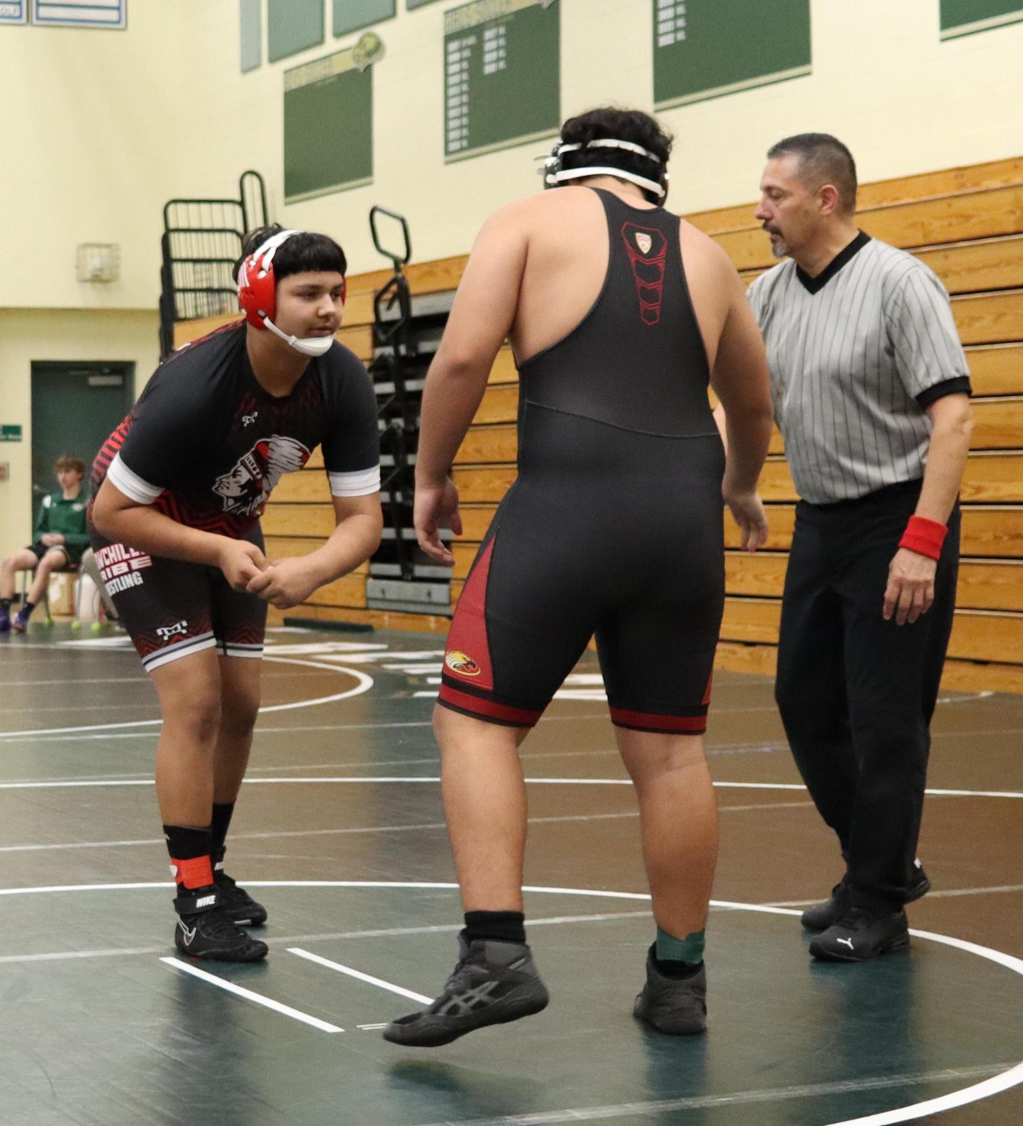 wrestlers in action at the Hawks invitational