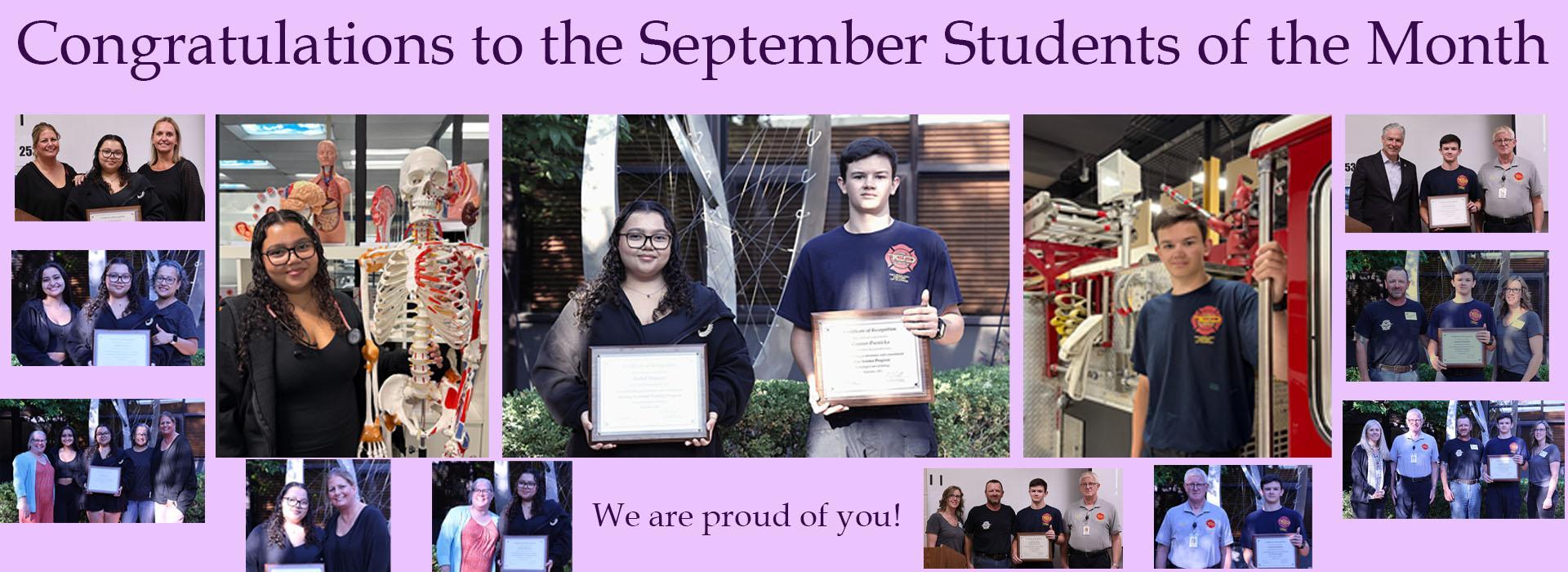 Students with awards and families