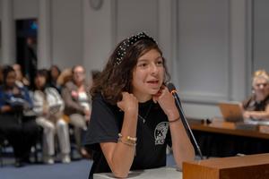 female student speaks