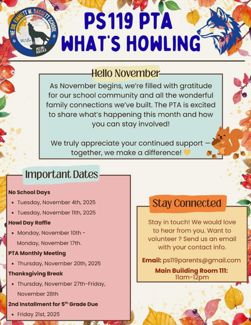 WHAT'S HOWLING FLYER FOR NOVEMBER