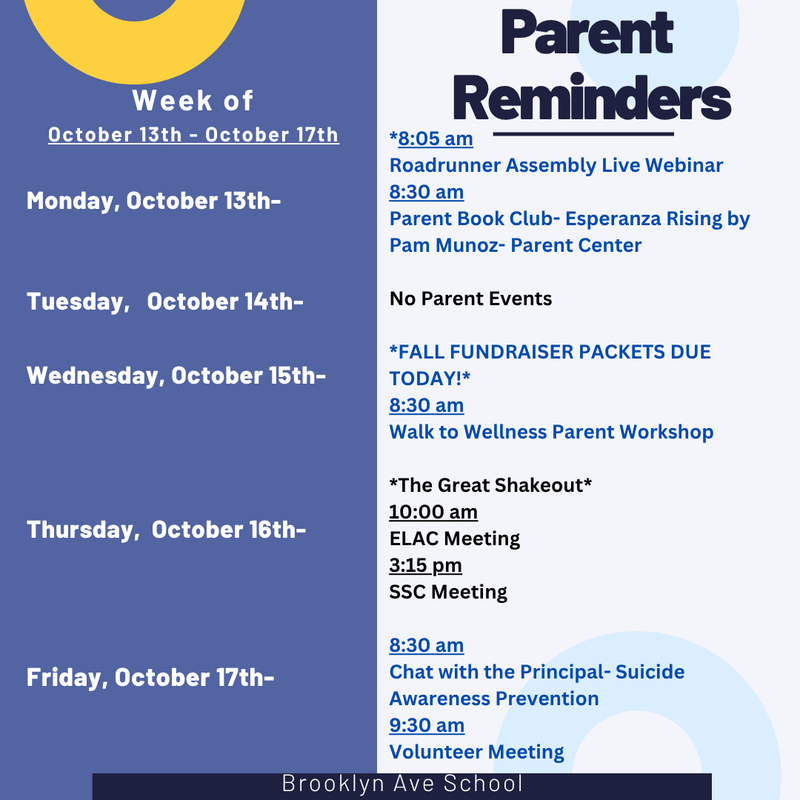 Parent Reminders