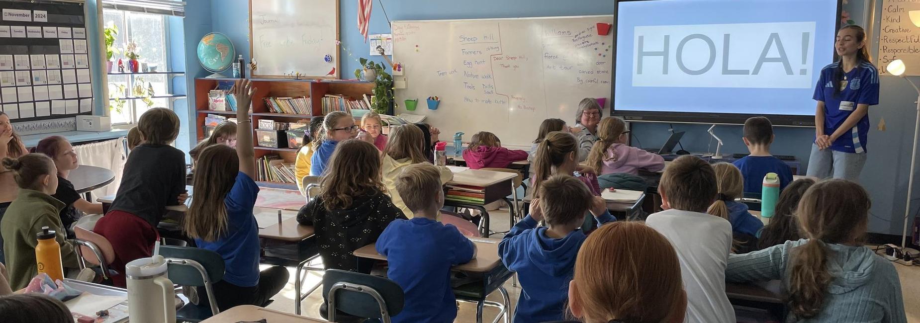 students learning