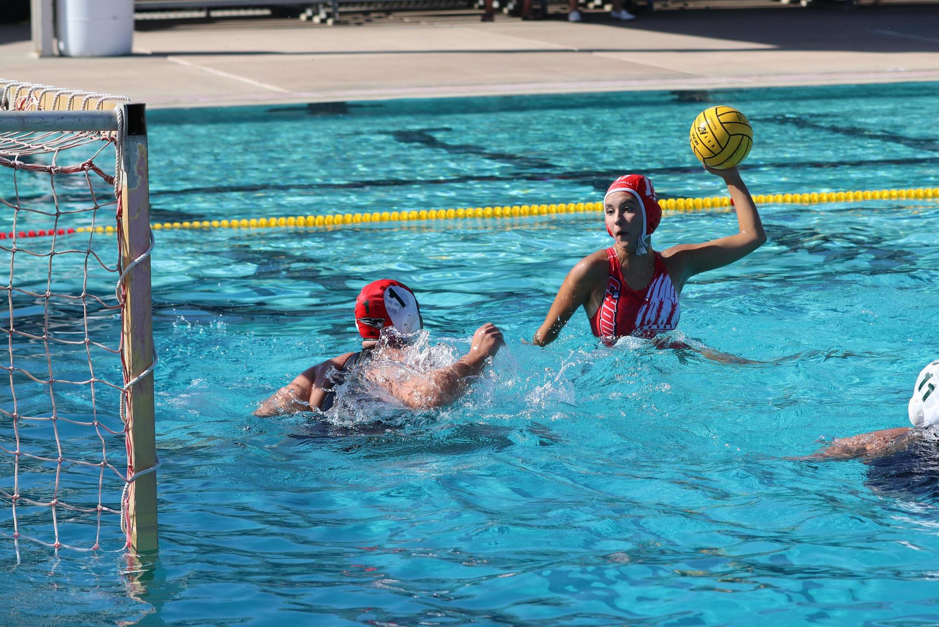 girls playing water polo against Hoover