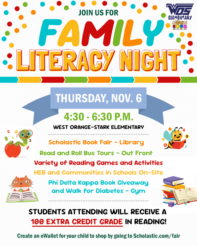 Family Literacy Night Event Flyer