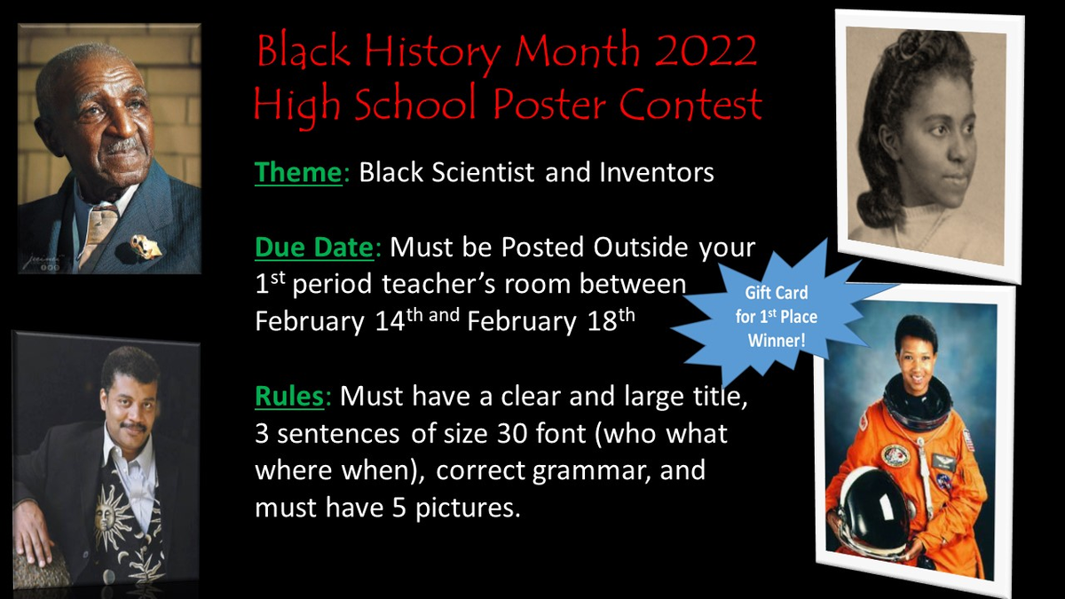 High School Black History Month Poster Flyer