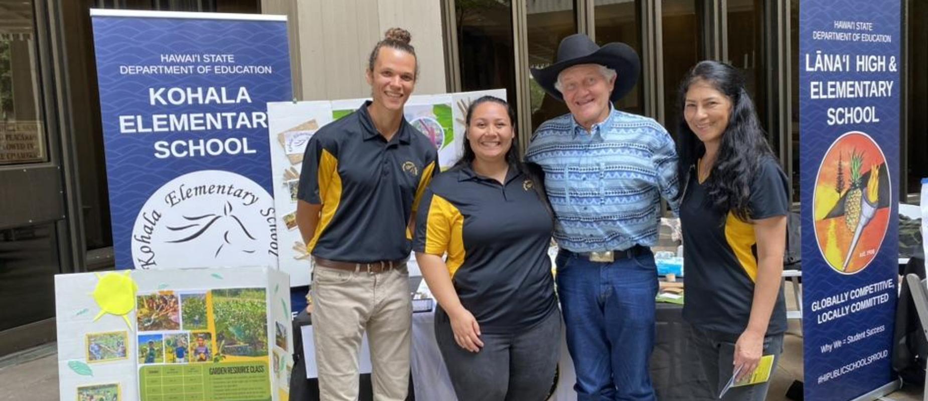 Principal Loyola, Uncle Nick, and Ms. Kainoa with Senator Richards at Education Week at the Capitol