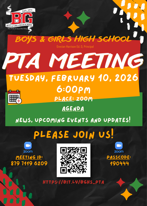 BGHS PTA Meeting -  February 10, 2026 @ 6:00 PM