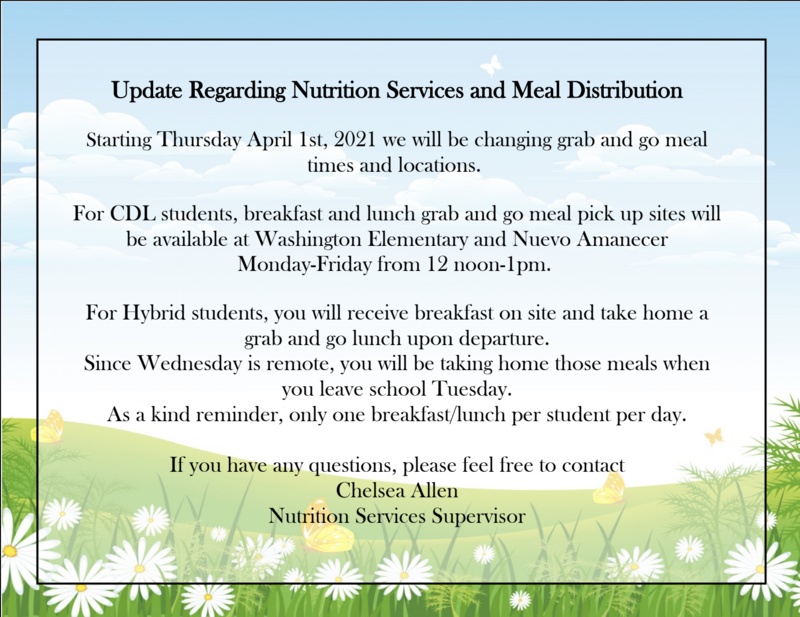 Update Regarding Nutrition Services and Meal Distribution Featured Photo