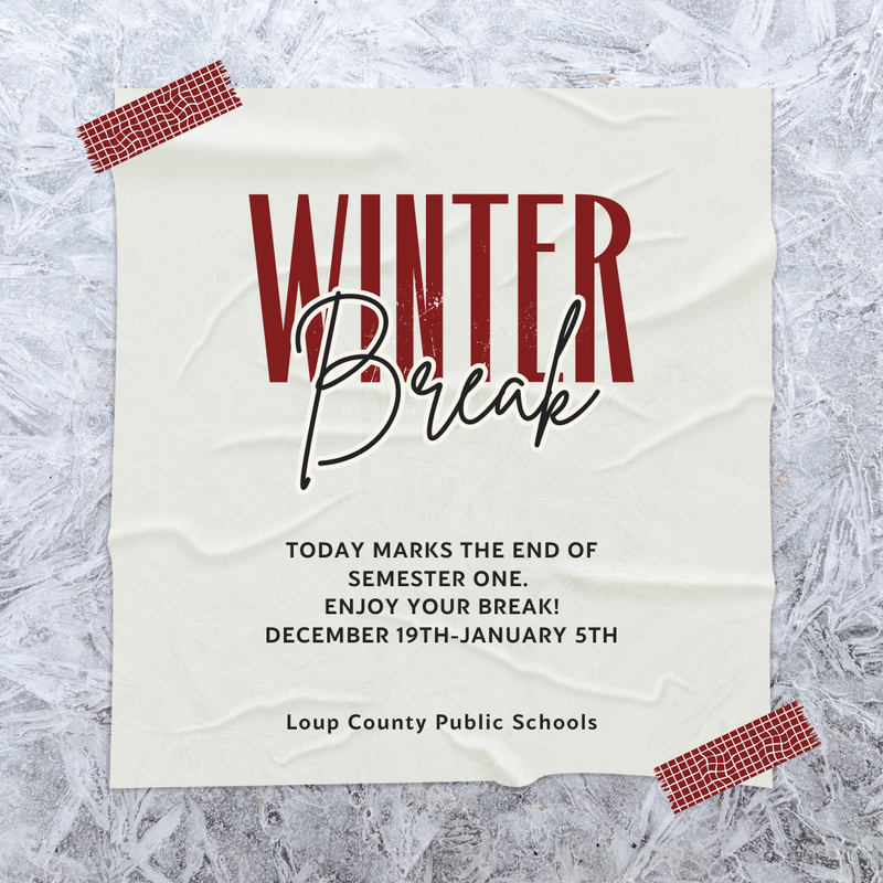 Winter Break December 19th-January 5th