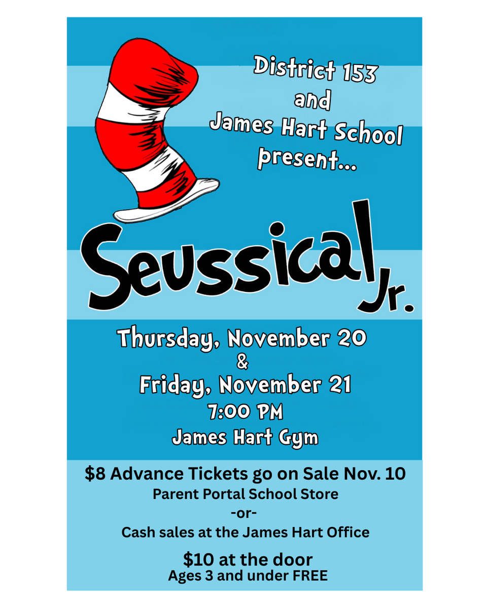flyer with information about Seussical the Musical