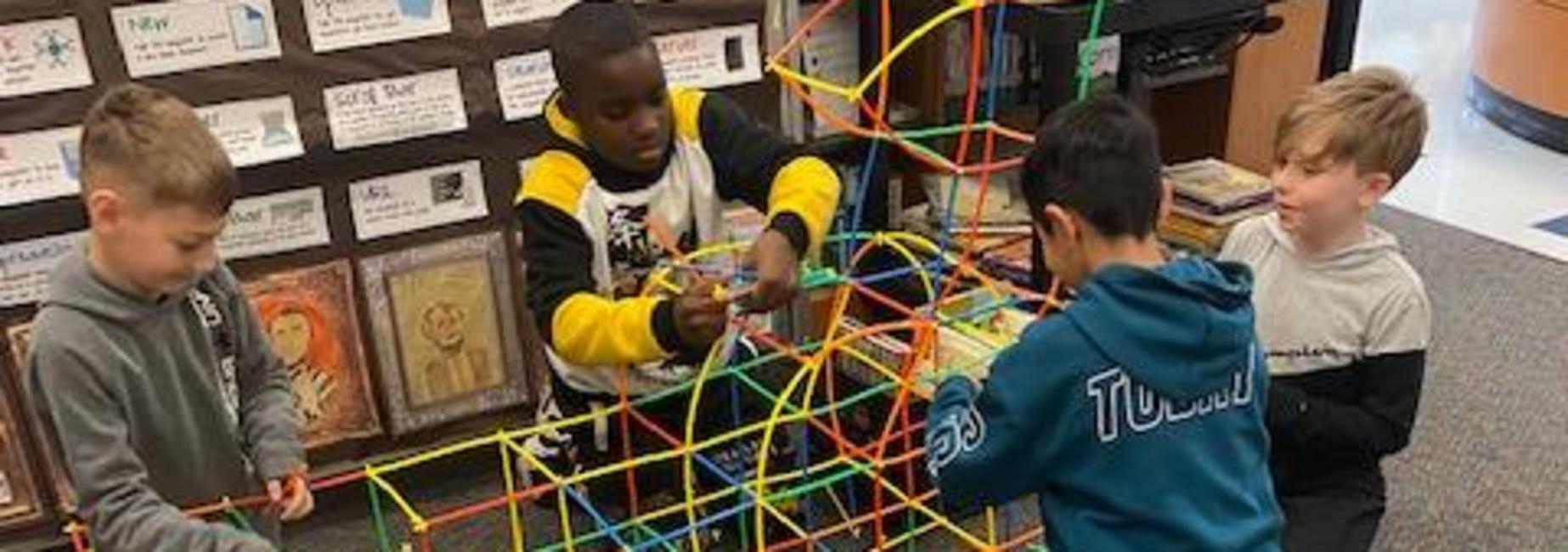 students building a project