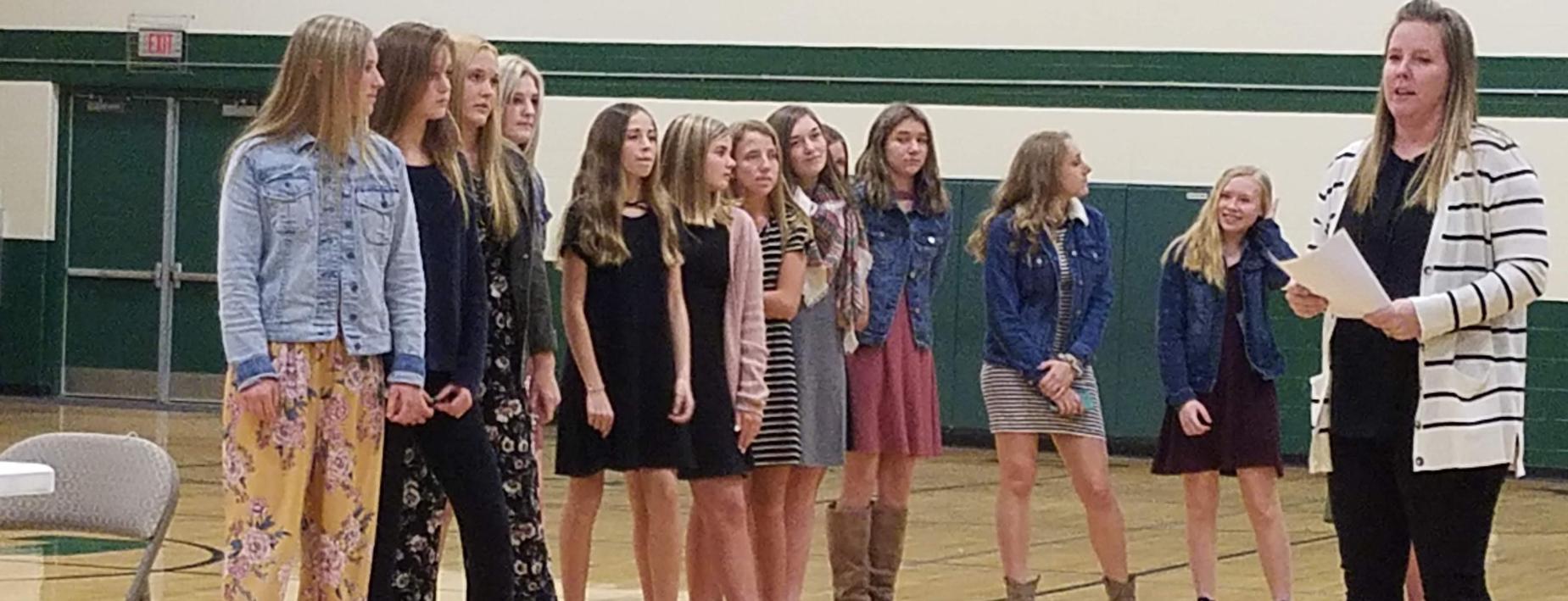 MS Volleyball Team Honored at Board Meeting