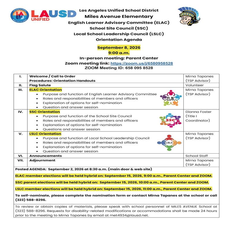 Council/Committee Orientation Meeting Agenda