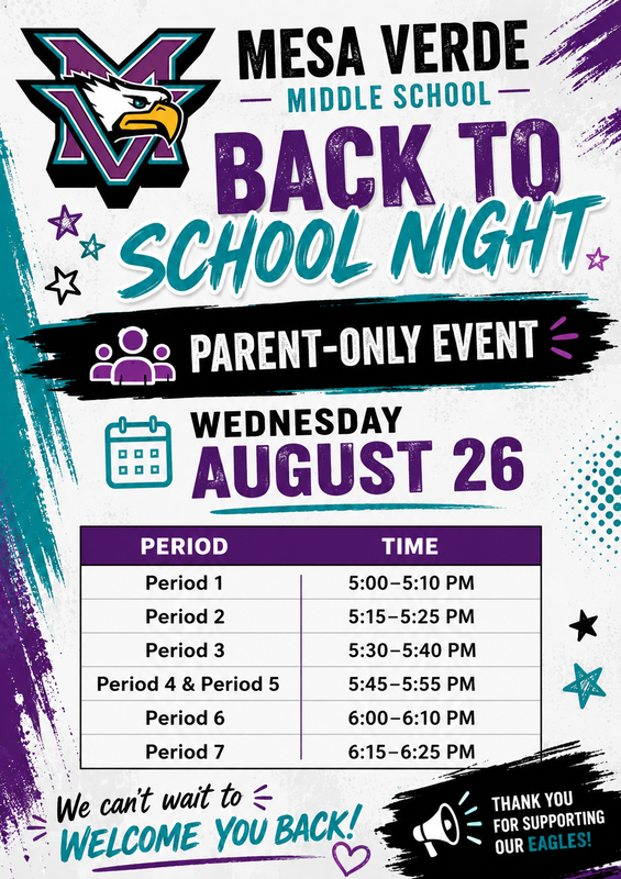 Back to School Night Schedule