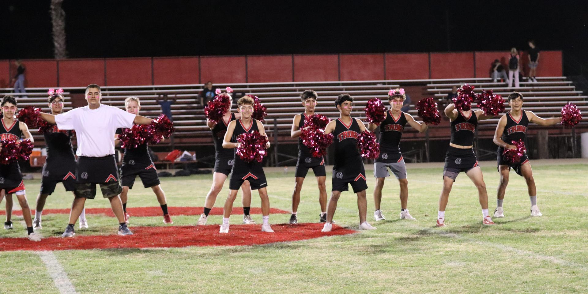 cheerleaders performing at halftime