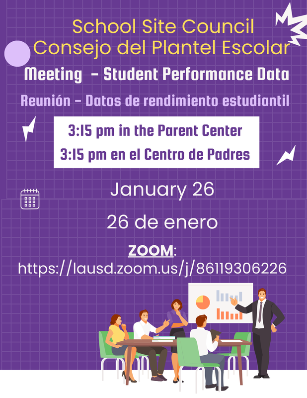 SSC Meeting / Reunión del Consejo del Plantel Escolar