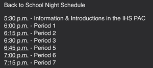 schedule