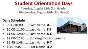 orientation schedule