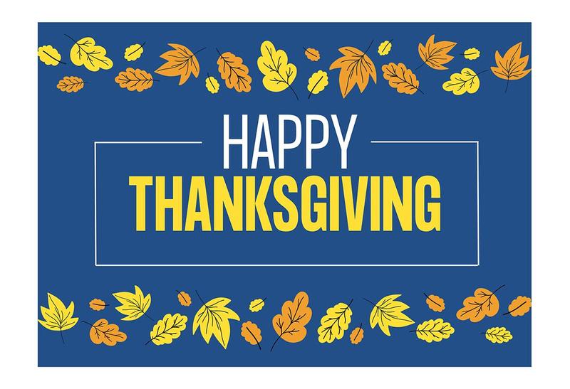 yellow and orange leaves on a blue background