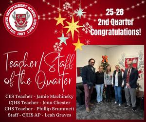 25-26 Second Quarter Teacher & Staff of the Quarter