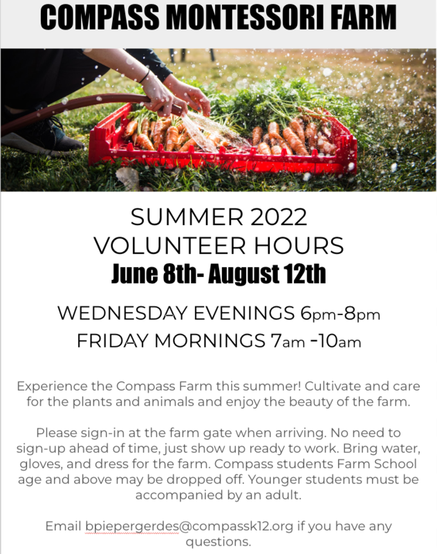 Summer farm volunteer hours