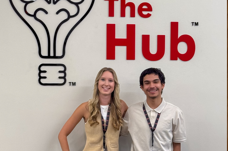 INCubator sturdents, Lara and Hill, at Red Raider startup event