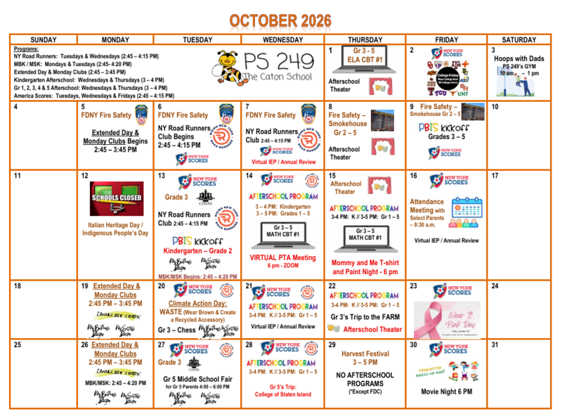 October Calendar Featured Photo