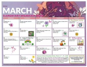 March breakfast Menu