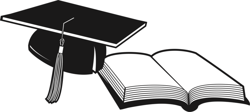 Graduation Cap and open book