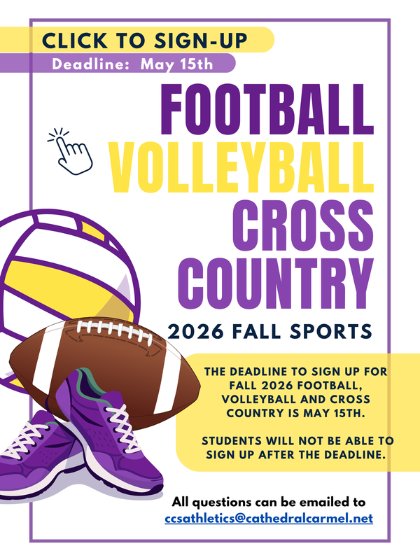 CLICK TO SIGN-UP: Fall 2026 Football, Volleyball, and Cross Country- DEADLINE May 15th Featured Photo