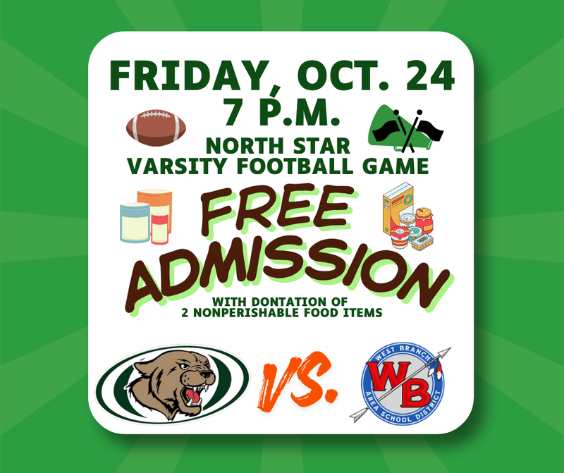 Free Admission to Friday's Football Game with donation of 2 nonperishables