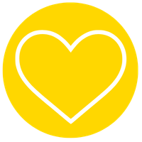 a yellow icon of a heart shape