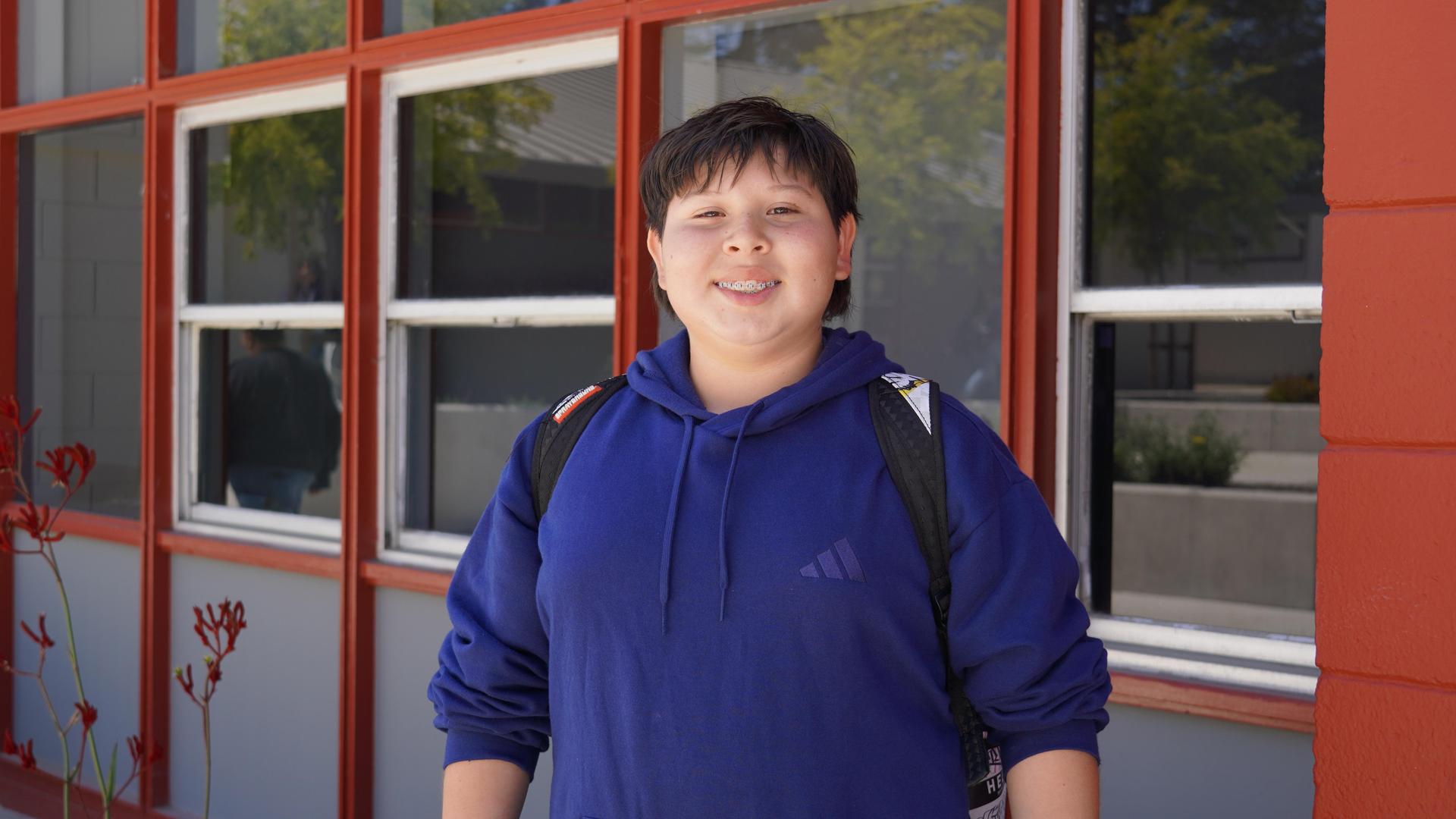 Los Arboles Middle School eighth grader Jaiden Reyes