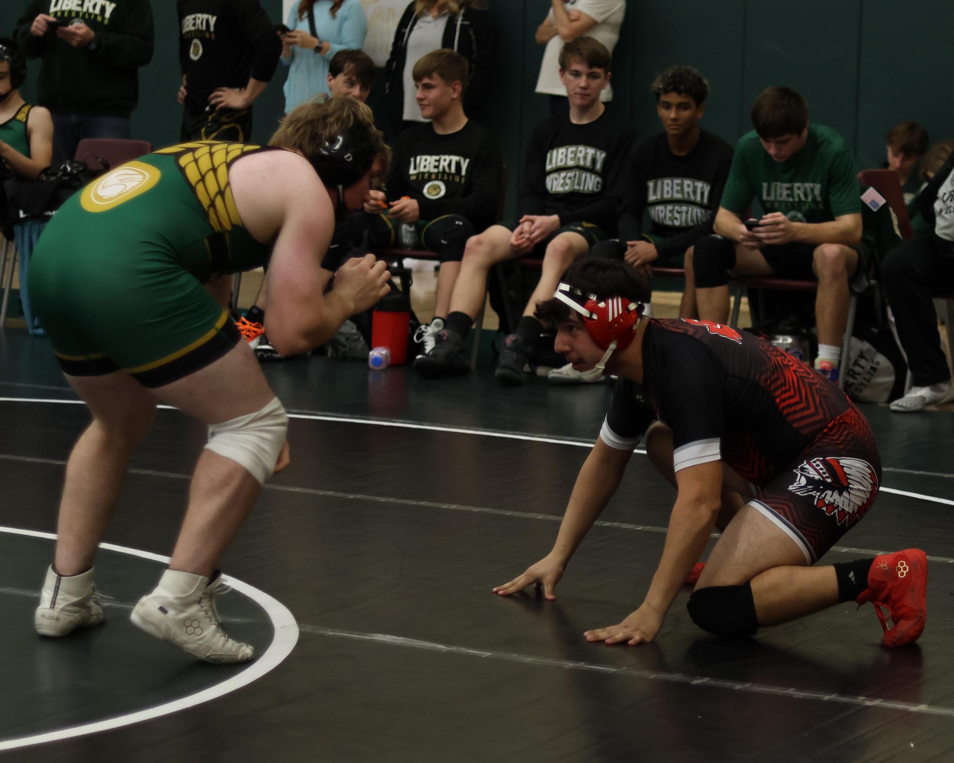 boys wrestling at liberty duals