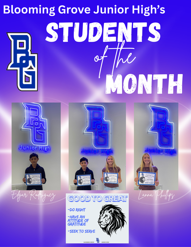 BGJH Students of the Month