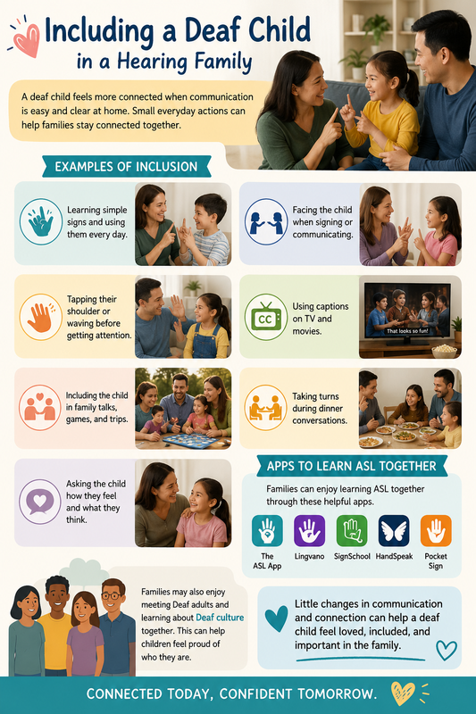 Including Deaf Child in a hearing family Informational Poster