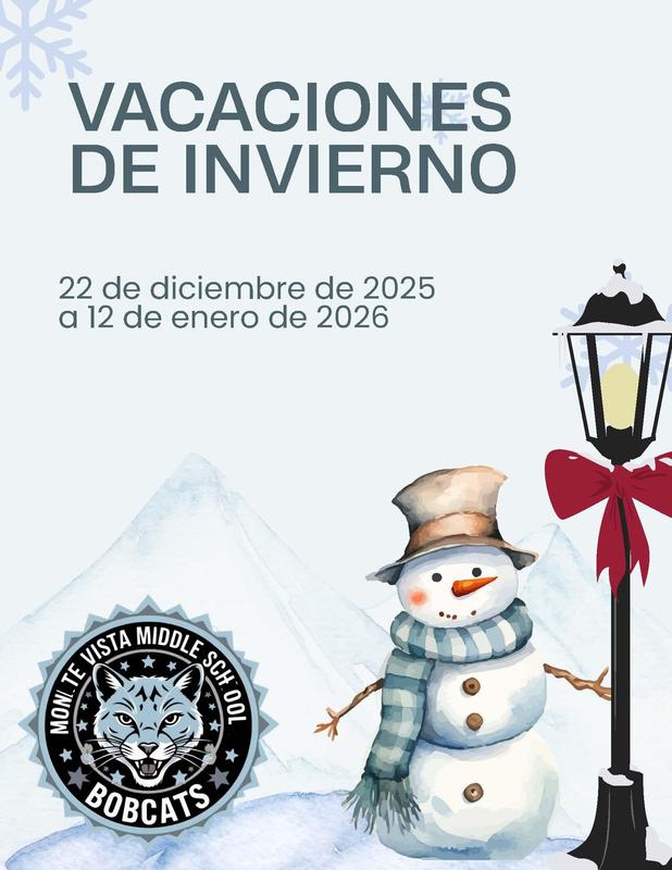 Winter Break flyer spanish