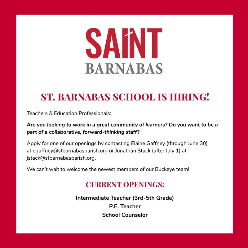 St. Barnabas is Hiring! Featured Photo