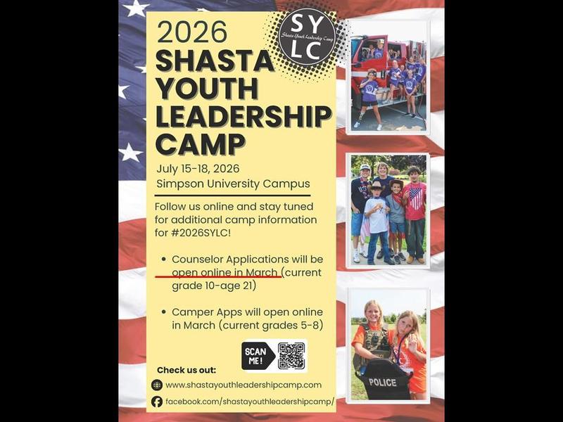 Shasta Youth Leadership Camp apps open in March