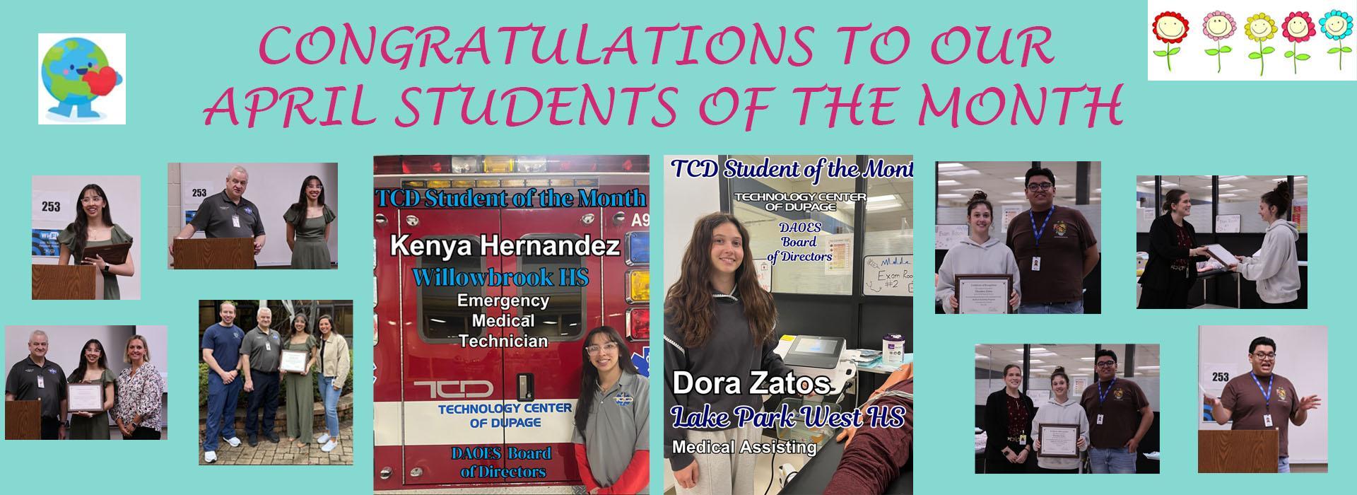 April Students of the Month in action