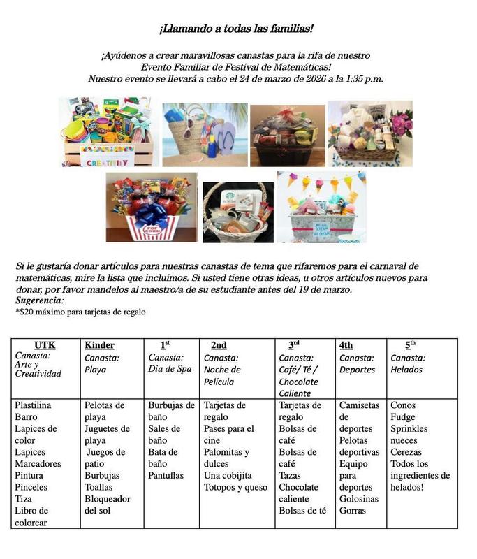 Math night prize request