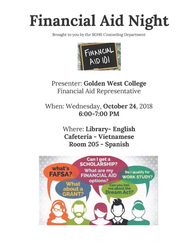 Financial Aid Night for all Seniors Featured Photo