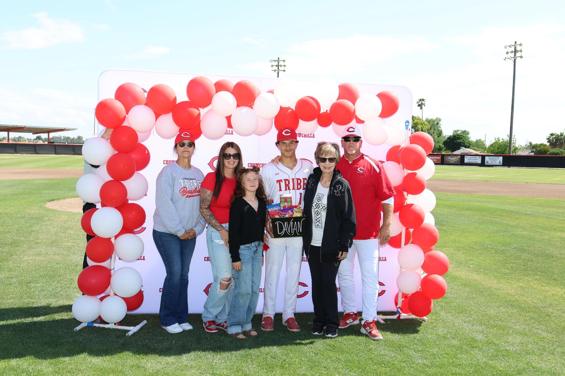 senior baseball players and their escorts